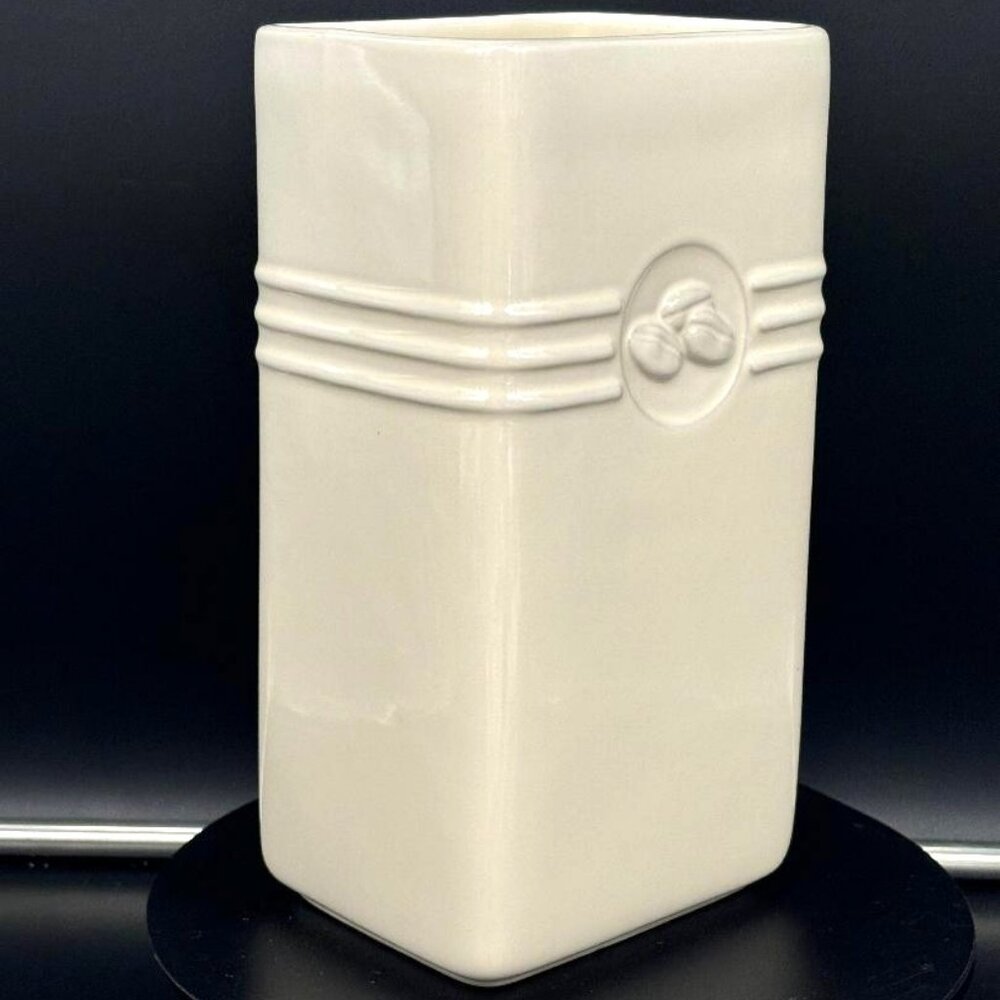 Le Crueset Stoneware Coffee Cannister No Lid Great Utensil Holder Creme - Picture 2 of 7